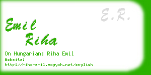 emil riha business card